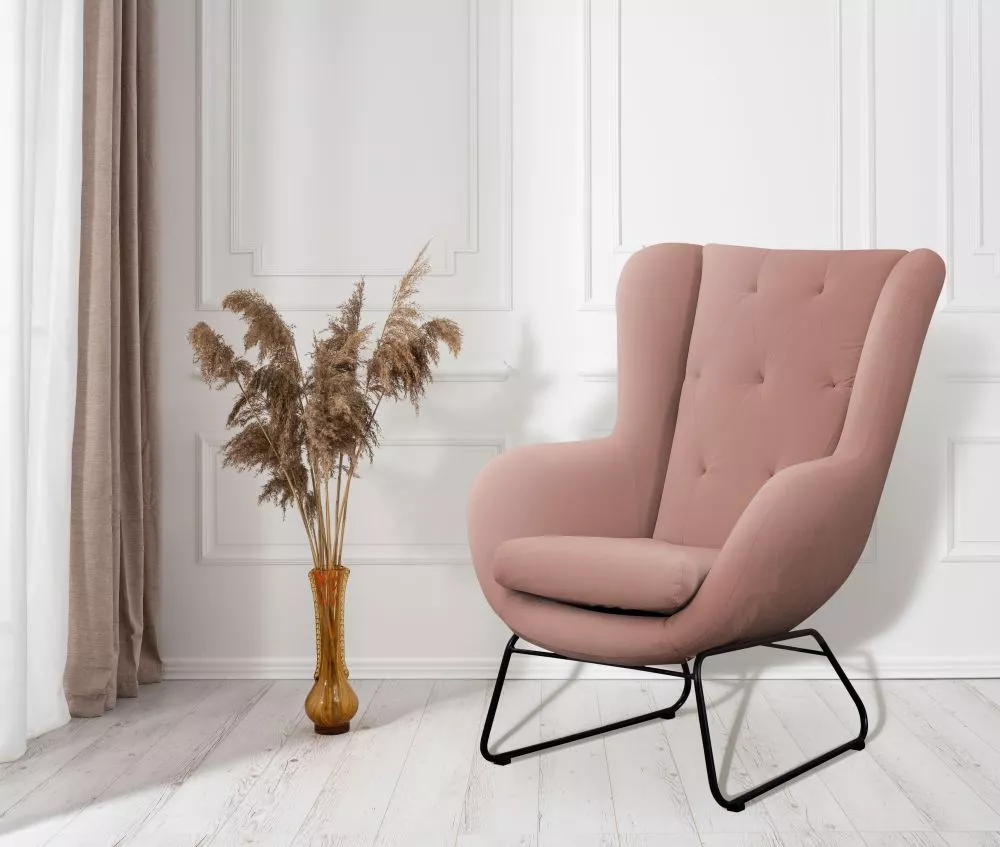 Mīksts krēsls Atella Standard Sēdvietas dziļums: 48 cm, · Rozā · 80 × 100 × 105 cm