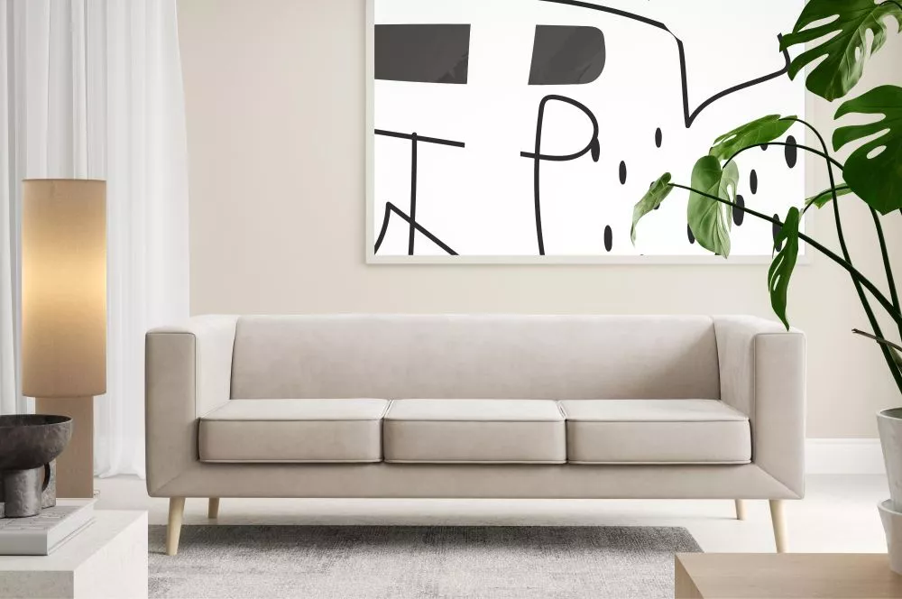 Dīvāns Bastian 3 Sofa standard · Gaišais krēms · 84 × 201 × 74 cm