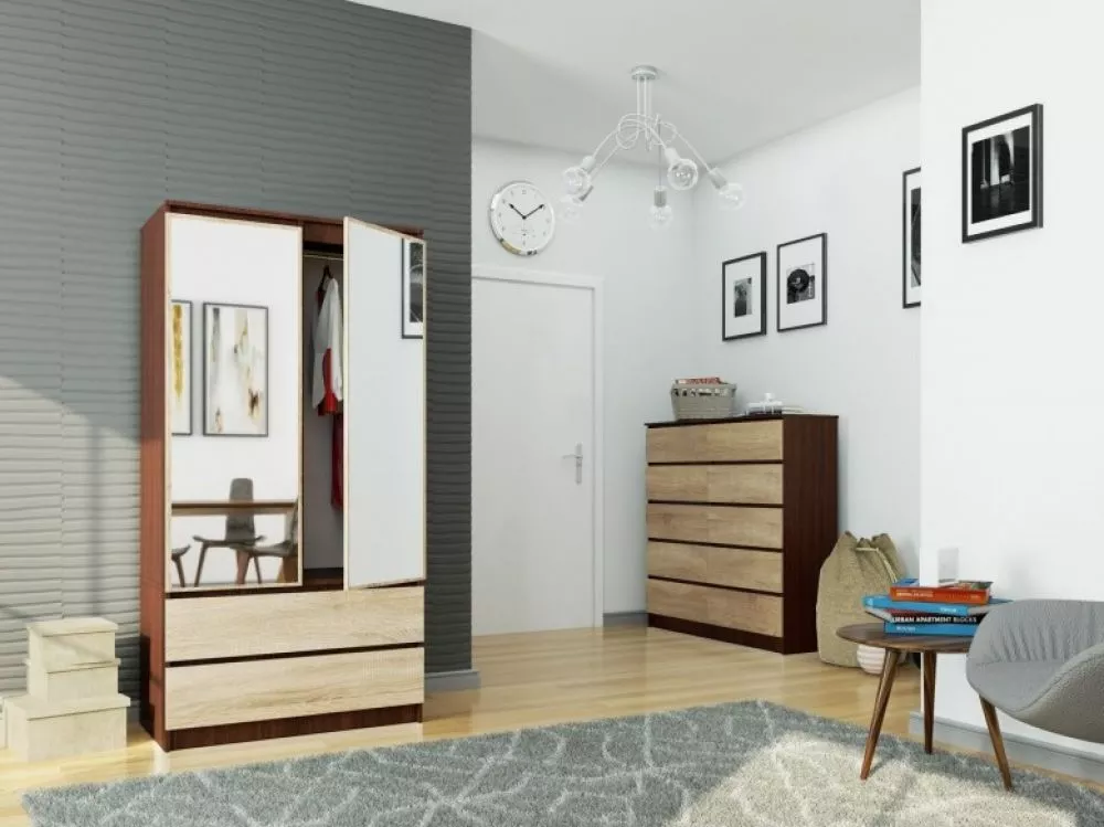 Skapis S902D2SZ Mirror · 90 × 51 × 180 cm