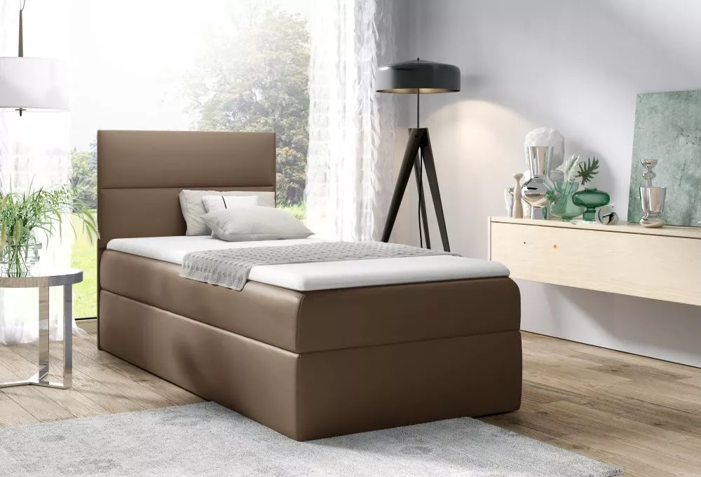 Gulta Mini 1 L Boxspring Standard Guļamvietas platums: 90 cm, Guļamvietas garums: 200 cm, · Brūns · 92 × 208 × 103 cm