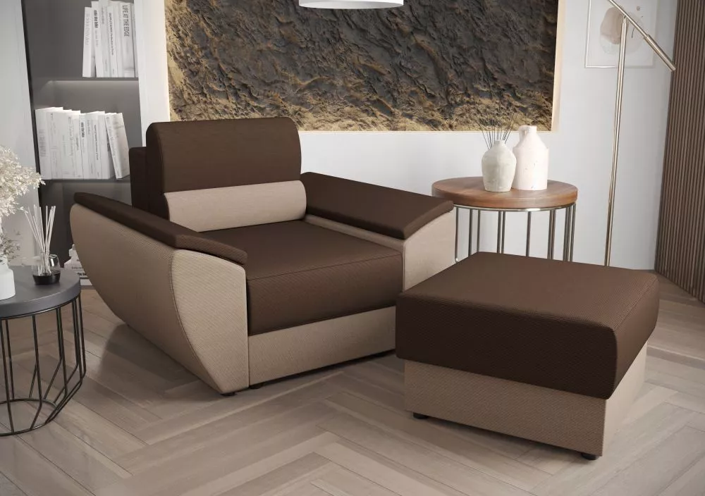 Komplekts Rebi 1S+P Standard · Brūns + bēšs · 80 × 120 × 78 cm