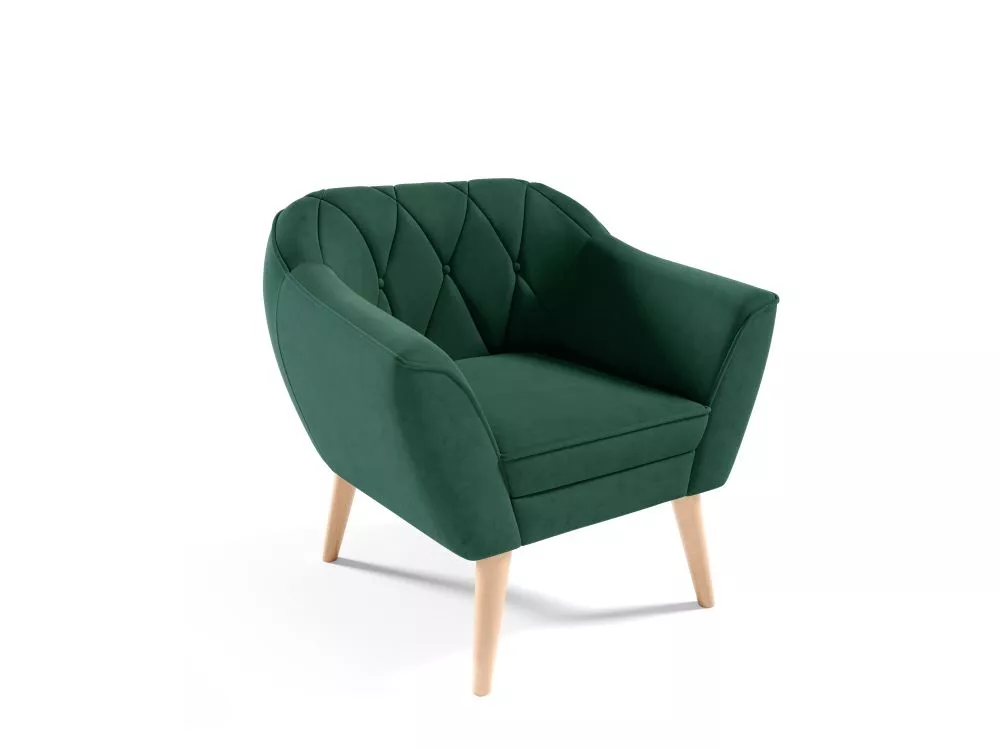 Mīksts krēsls Amelia typ 191 Standard Sēdvietas dziļums: 52 cm, · Zaļš · 80 × 74 × 75 cm