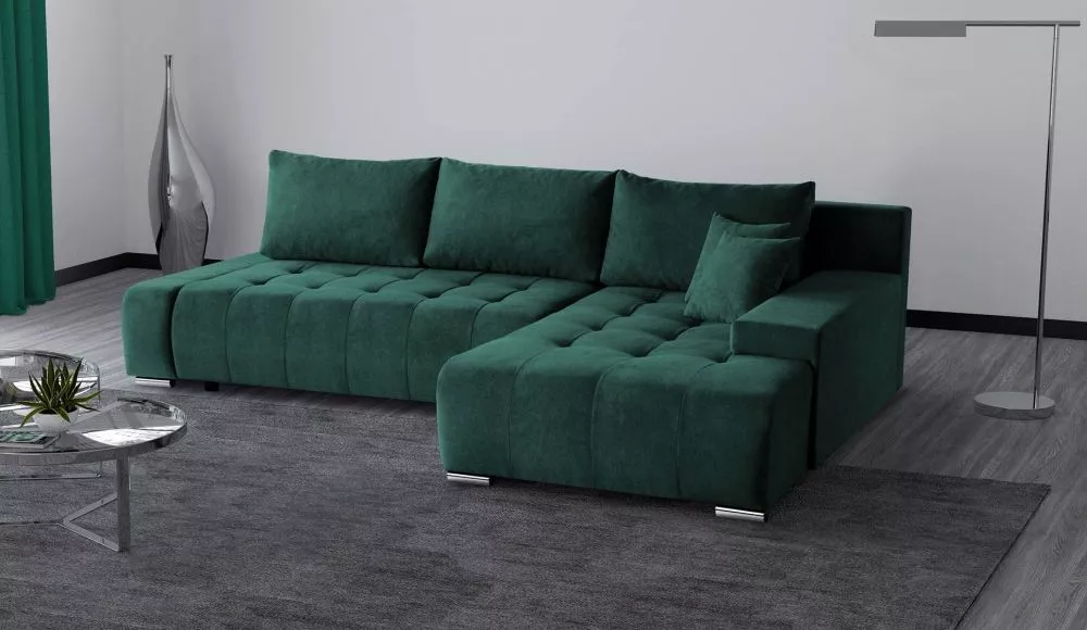 Dīvāns Draco L Standard · Zaļš · 185 × 265 × 85 cm