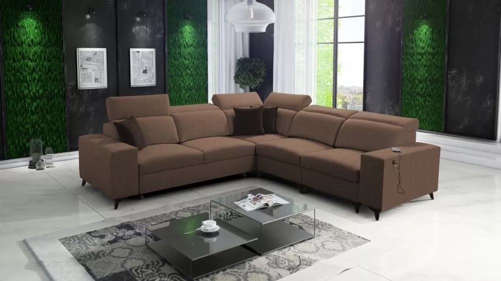 Dīvāns Bartone 3 Mix Standard · Brūns · 283 × 283 × 83 cm