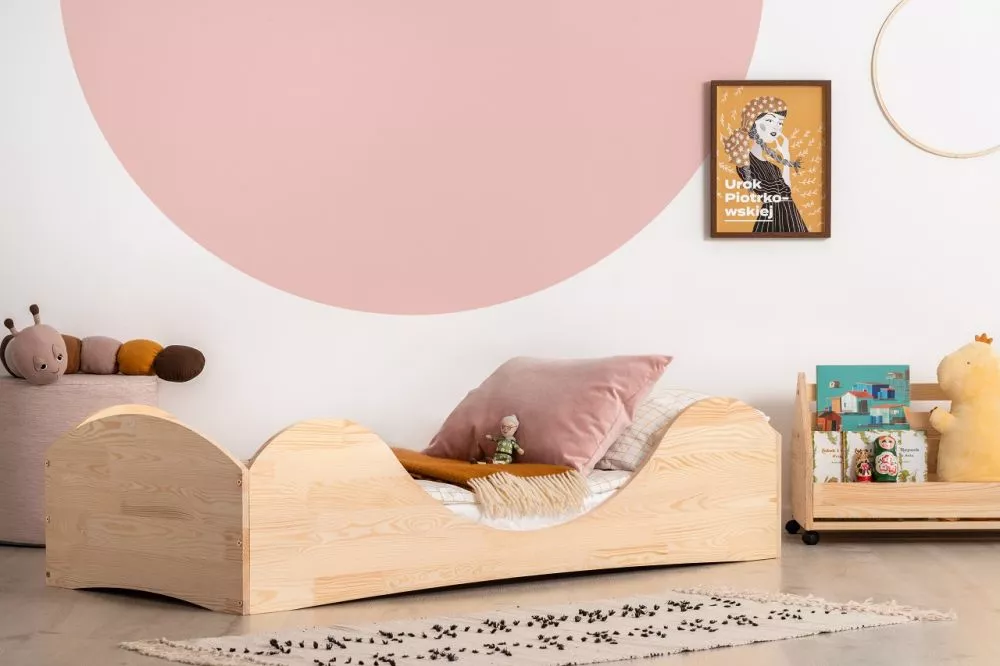 Bērnu gulta Pepe 1 ar stelāžu Guļamvietas platums: 80 cm, Guļamvietas garums: 200 cm, · Priede · 84 × 204 × 40 cm
