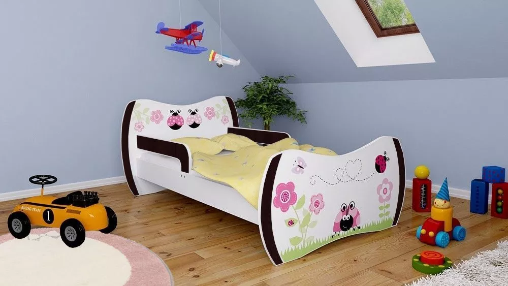 Bērnu gulta Dream L05 180x90 DM08 ar stelāžu Guļamvietas platums: 90 cm, Guļamvietas garums: 180 cm, · 114 × 184 × 71 cm