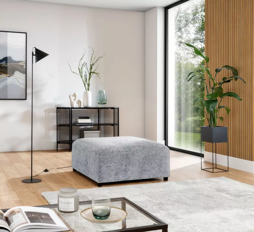 Pufs Roma P Standard Auduma numurs: Enjoy Me 09, · Pelēks · 100 × 50 × 91 cm