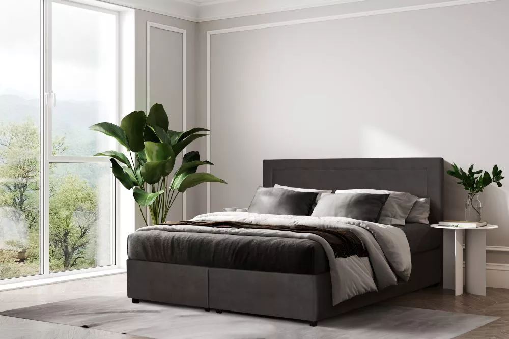 Gulta Rimini 2 Boxspring Standard Guļamvietas platums: 160 cm, Guļamvietas garums: 200 cm, · Antracīts · 160 × 210 × 115