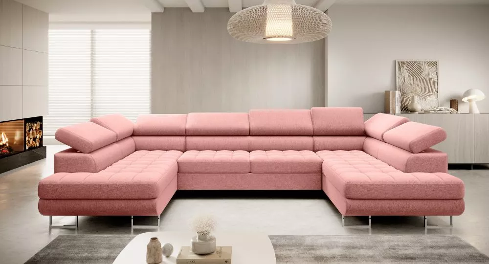 Dīvāns Corner 158 standard · Persika · 201 × 335 × 87 cm