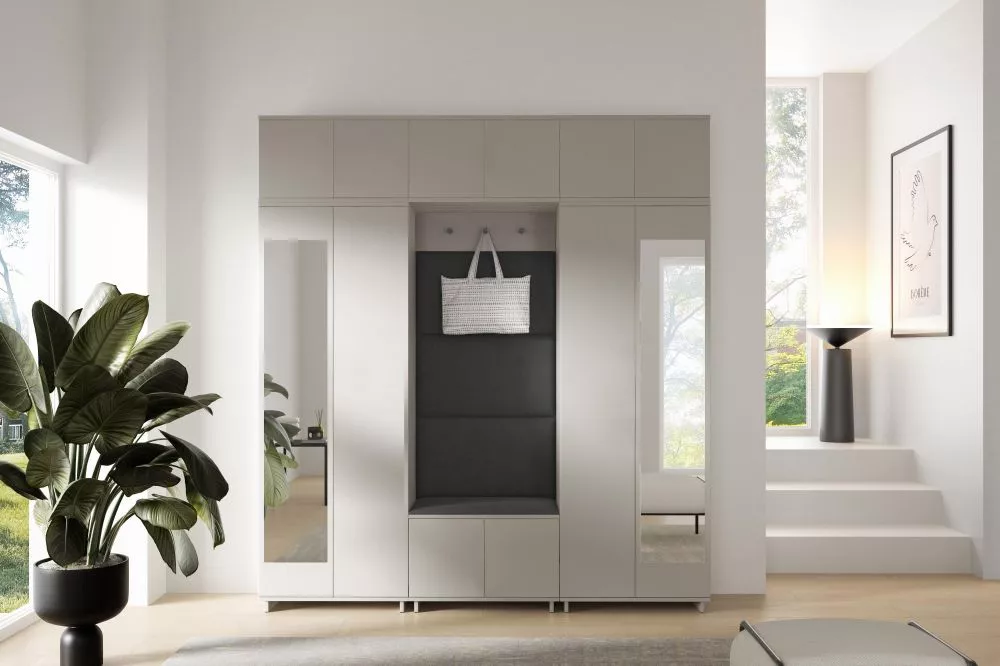 Apavu plaukts Bianco 2 Trinity Korpusa krāsa: kašmīra, · 210 × 229 × 40 cm