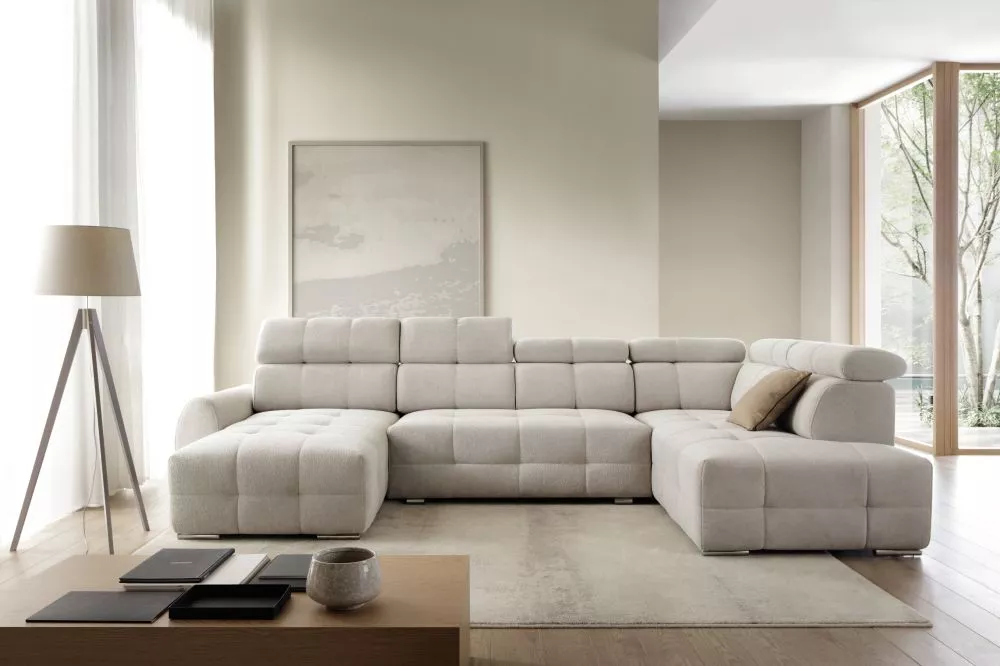 Dīvāns Garda 1 Standard · Gaiši bēšs · 208 × 363 × 88 cm