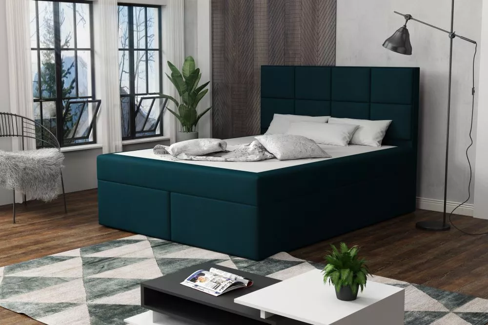 Gulta Besso Standard Guļamvietas platums: 180 cm, Guļamvietas garums: 200 cm, · tumšs tirkīzs · 182 × 210 × 120 cm