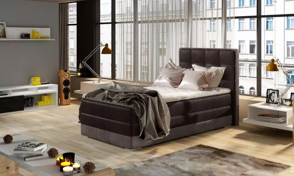 Gulta Aster 90x200 Boxspring standard Guļamvietas platums: 90 cm, Guļamvietas garums: 200 cm, · Tumši brūns + brūns · 95