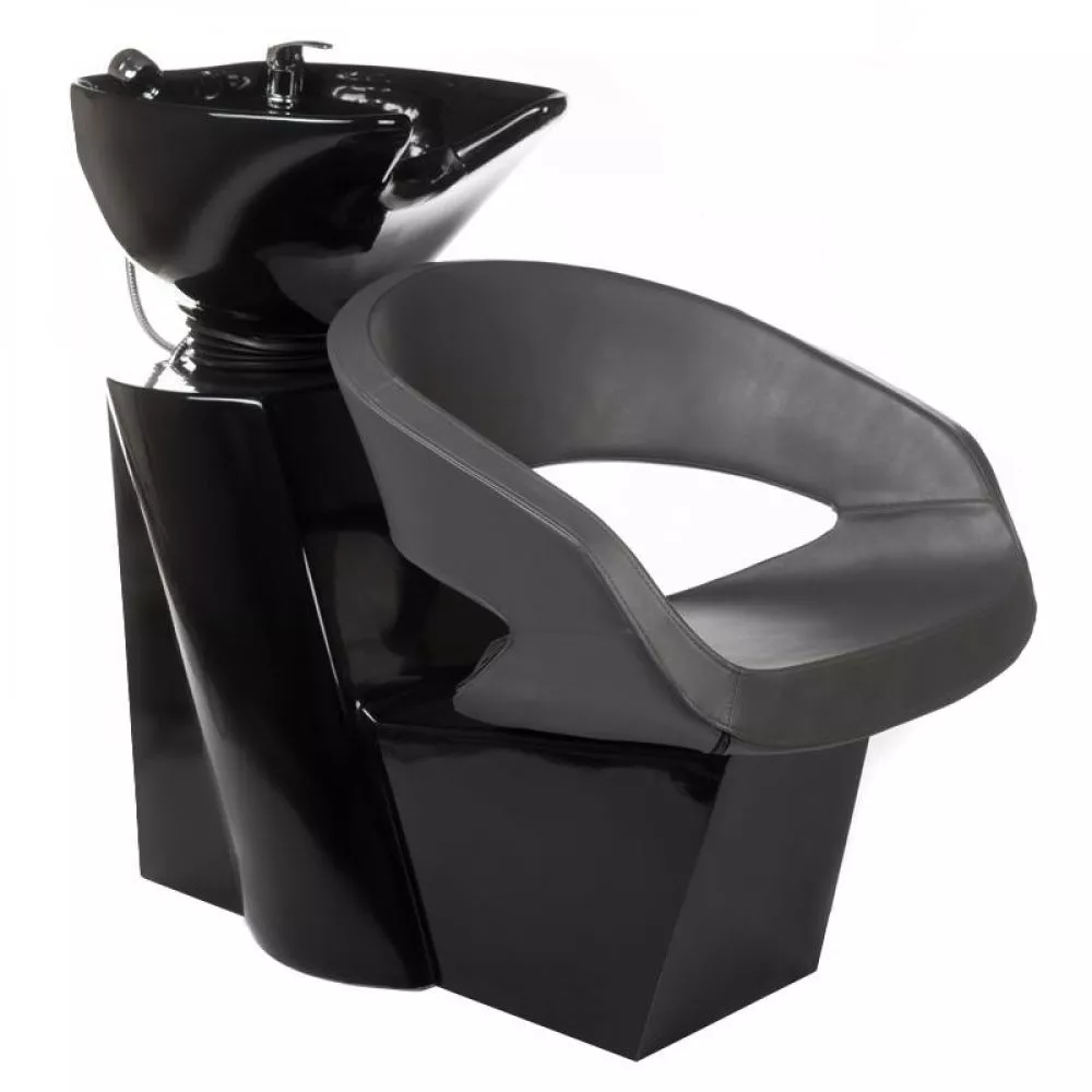 Frizieru izlietne BH-8031 Korpusa krāsa: melns, Elementu krāsa: pelēks, Ar krēslu: 1, Apdares materiāls: eko āda, · 104 