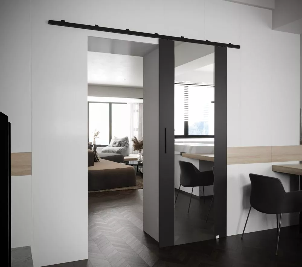Bīdāmās durvis Zonda 2 · Melns · 70 × 204 cm