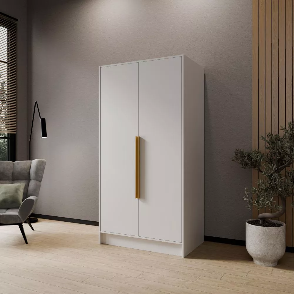 Skapis Porto 100 · Balts · 102 × 51 × 200 cm