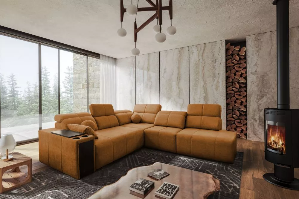 Dīvāns Mindy 9 Standard · Oranžs · 300 × 288 × 77 cm