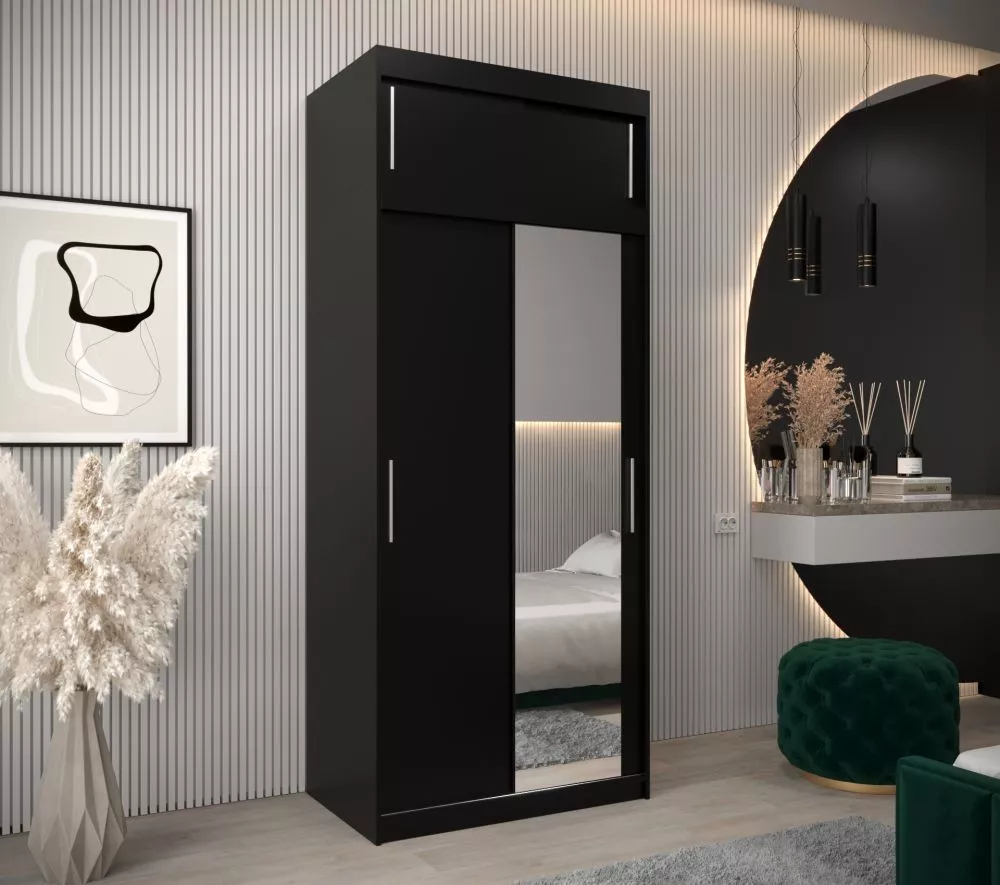 Skapis Tokyo 2 Plus · Melns · 100 × 62 × 240 cm