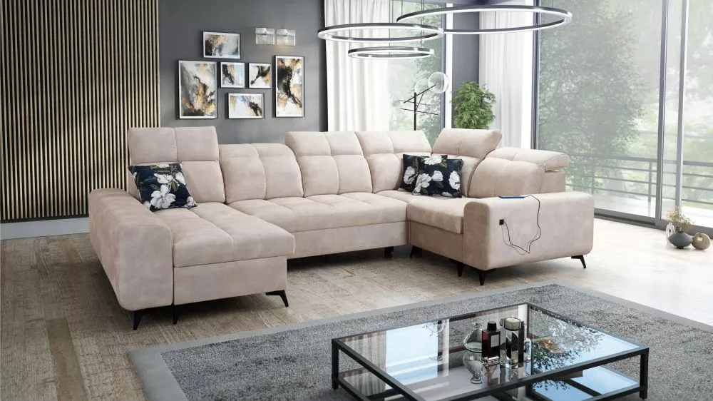 Dīvāns Golden 4 standard · Bēšs · 202 × 331 × 85 cm