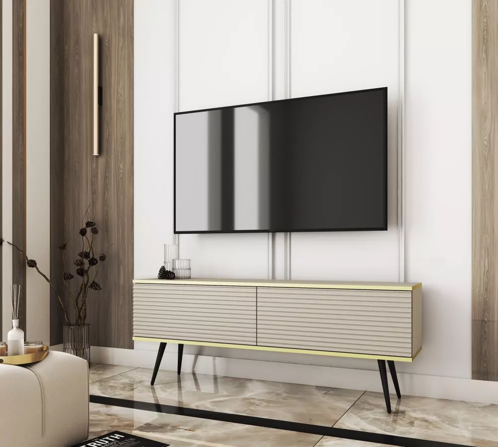 TV tumba Oro MDF Black · Bēšs · 135 × 32 × 53 cm