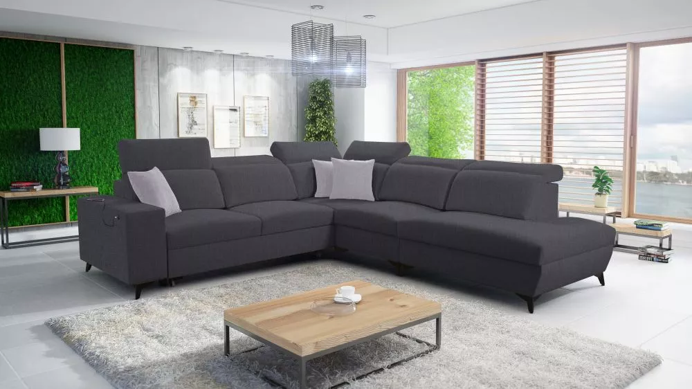 Dīvāns Bartone 9 Mix Standard · Tumši pelēks · 300 × 283 × 83 cm