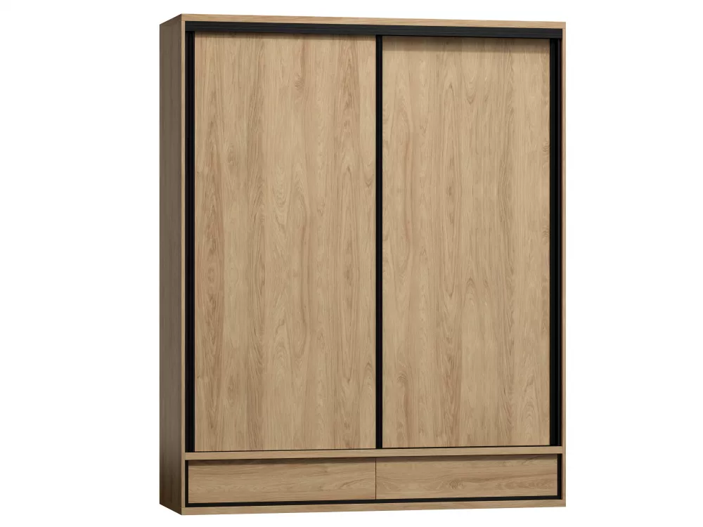 Skapis Mediolan M19 · Dabīgs hickory · 177.2 × 58.5 × 221 cm