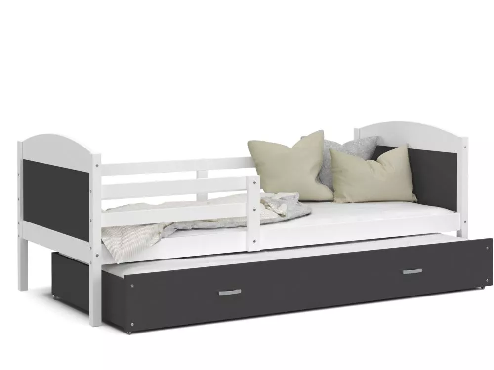 Bērnu gulta Mateusz P2 MDF 90x200 ar stelāžām Guļamvietas platums: 90 cm, Guļamvietas garums: 200 cm, · 96 × 208 × 78.5 
