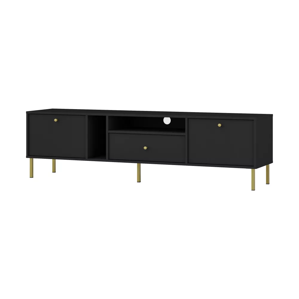 TV tumba Tokyo 313 · Melns · 180 × 40.8 × 50 cm