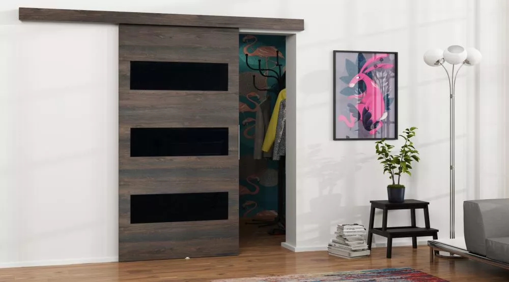 Bīdāmās durvis Malibu M-2 · Tumšais osis · 106 × 205 cm