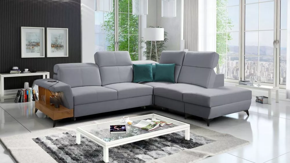 Dīvāns Belutti 7 Lancelot Standard ar LED · Pelēks · 236 × 288 × 84 cm