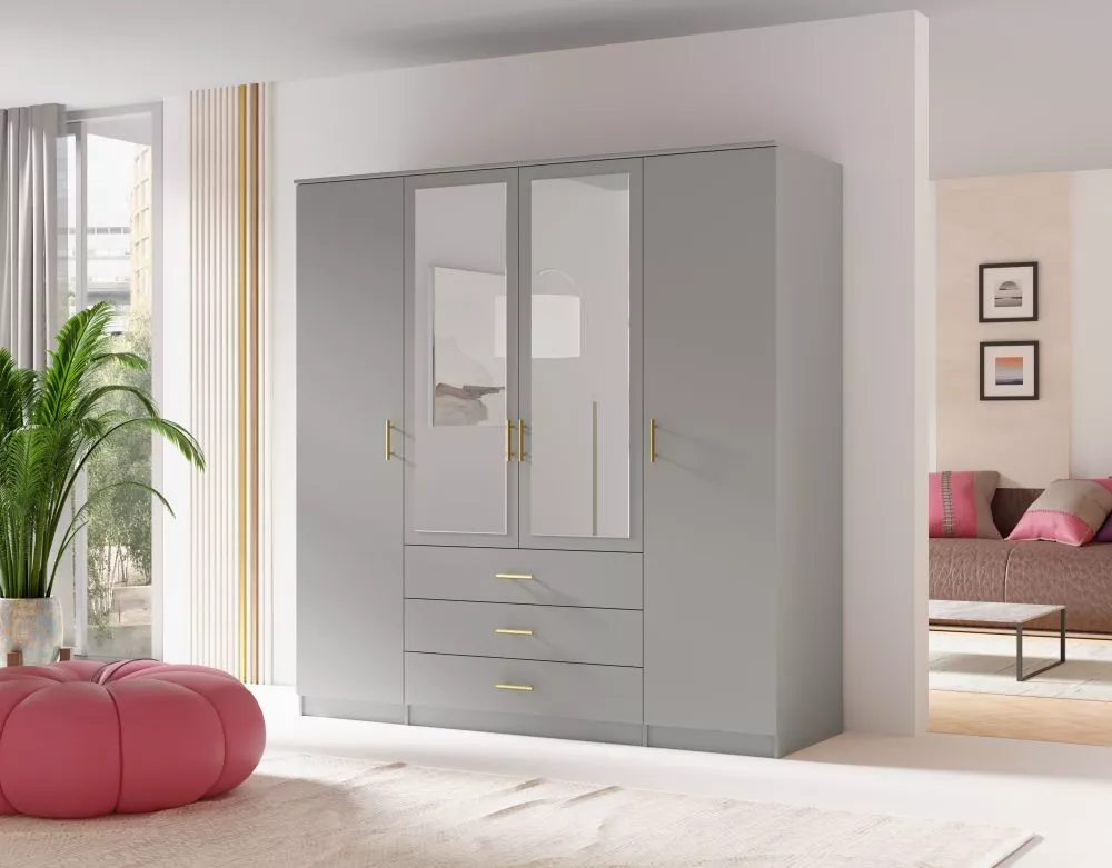 Skapis Wardrobe · Pelēks · 200 × 64 × 210 cm