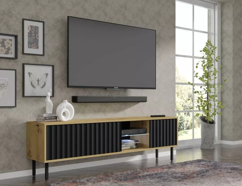 TV tumba Vina ar LED · 156 × 31 × 46 cm