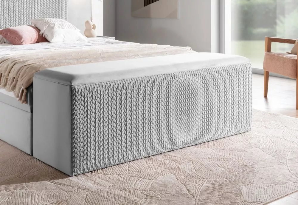Pufs Marbella P Velvet Auduma numurs: Magic Velvet 2240/Magic Deluxe 2240, · Pelēks · 122 × 56 × 42 cm