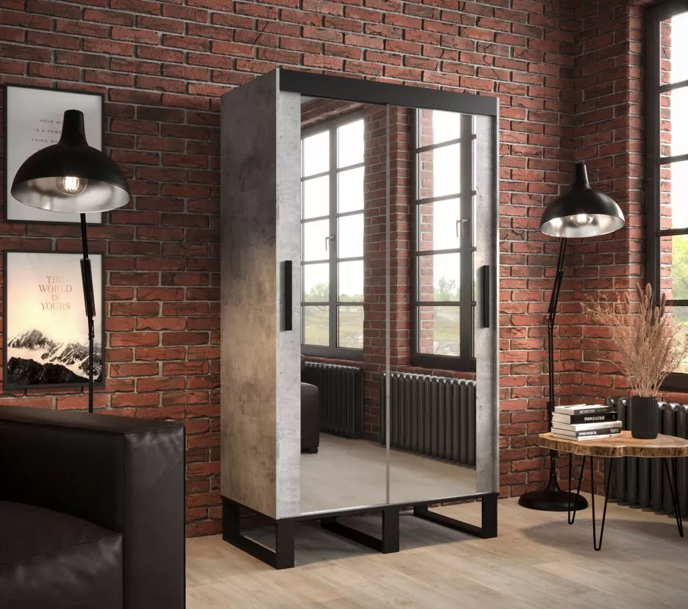 Skapis Loft T3 · Betons · 120 × 62 × 212 cm