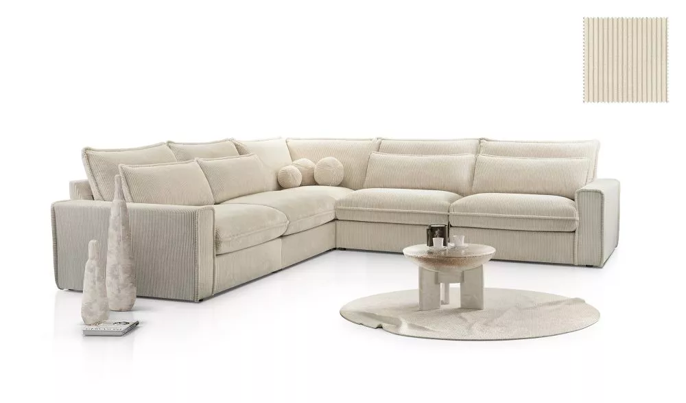 Dīvāns Cecylia L Standard · Krēms · 309 × 309 × 90 cm