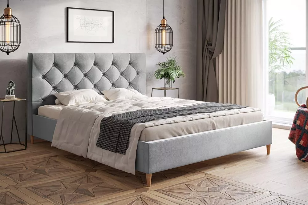 Gulta Lux 6 standard ar stelāžu Guļamvietas platums: 140 cm, Guļamvietas garums: 200 cm, stelāžas tips: koka, · Pelēks ·