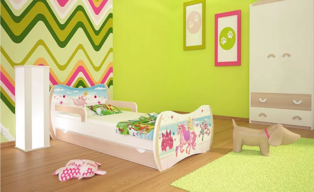 Bērnu gulta Dream L04 160x80 DM02 ar stelāžu Guļamvietas platums: 80 cm, Guļamvietas garums: 160 cm, · 104 × 164 × 71 cm