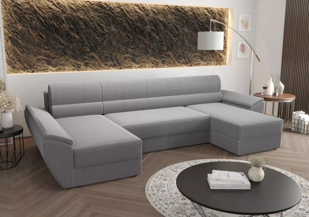 Dīvāns Rebi U3 Standard · Pelēks · 140 × 321 × 88 cm