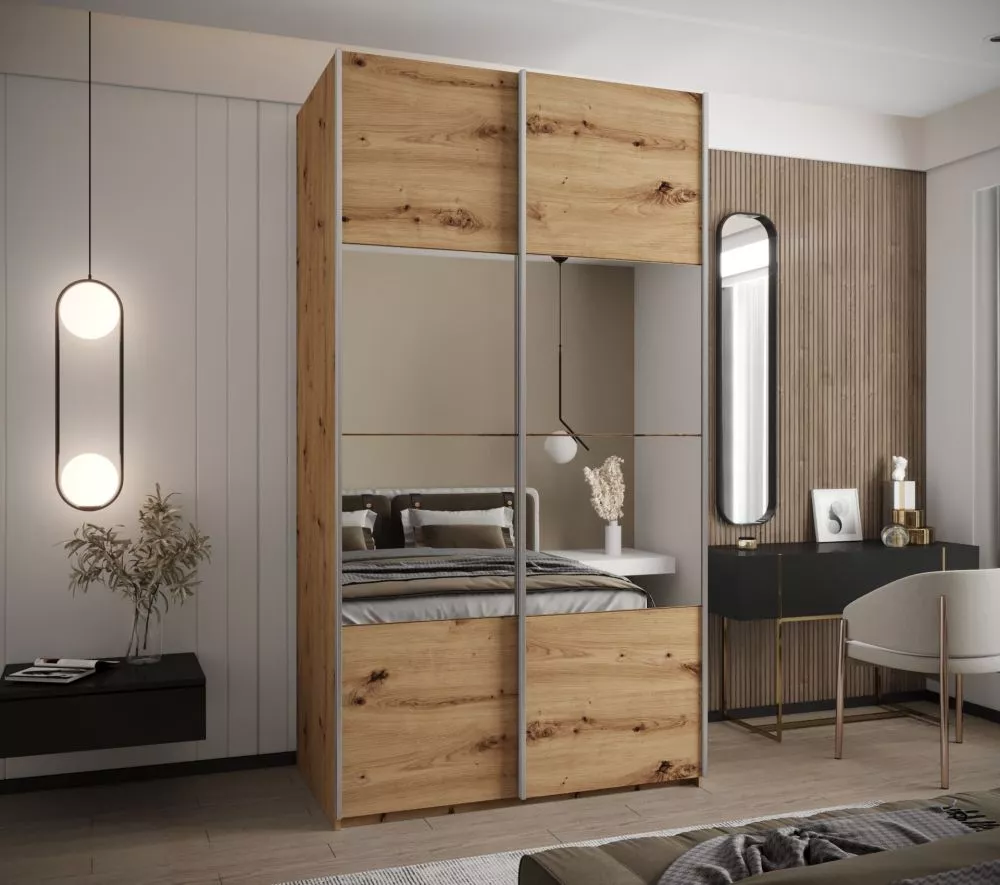 Skapis Lux 4 · Ozols artisan · 140 × 61 × 245.5 cm