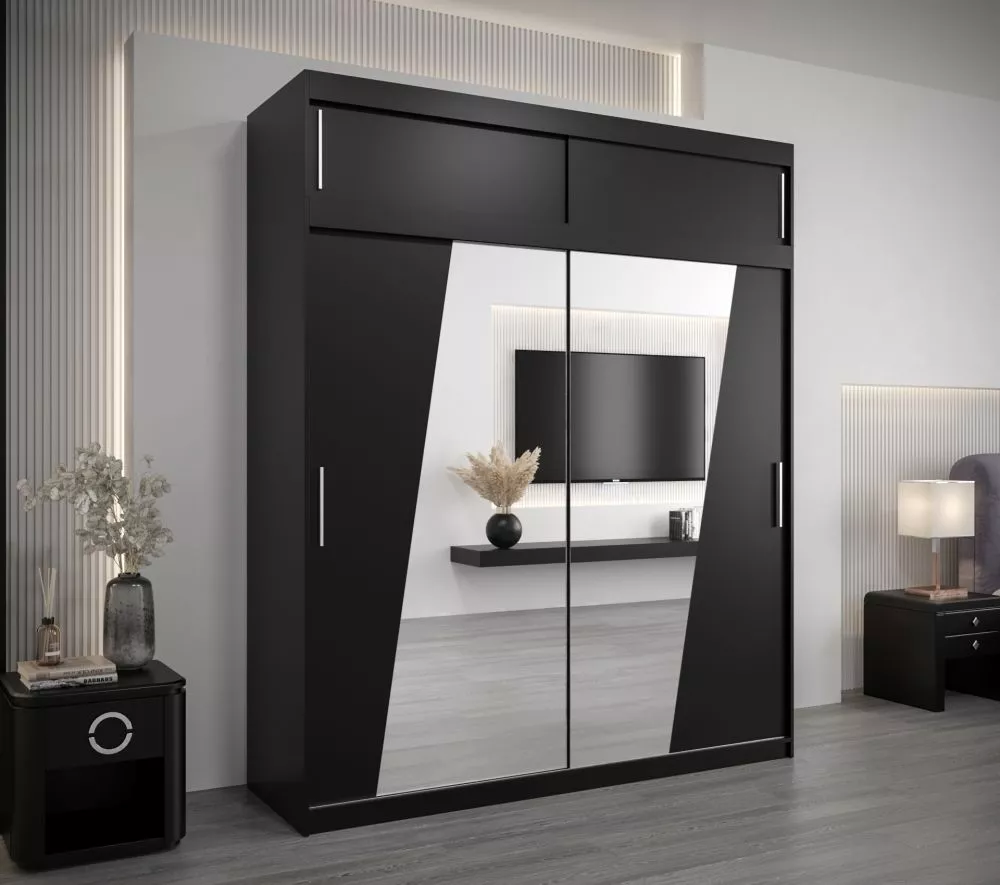 Skapis Rhomb Premium · Melns · 200 × 62 × 240 cm