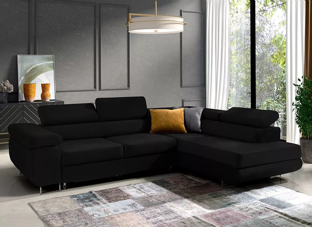 Dīvāns Corner 150 standard · Melna · 201 × 271 × 72 cm
