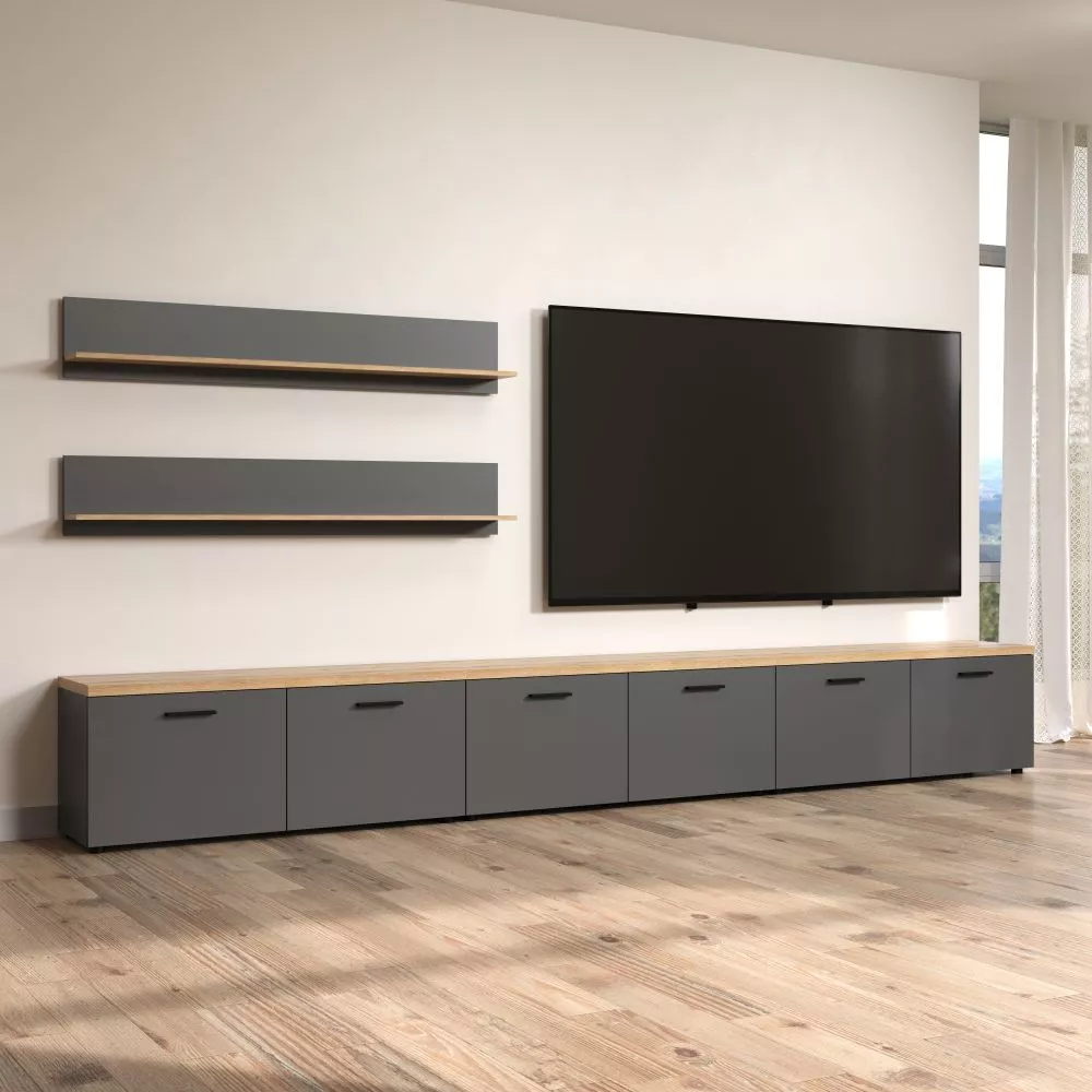 Sekcija Baggio Set 03 Korpusa krāsa: antracīts, · 360 × 40 × 180 cm