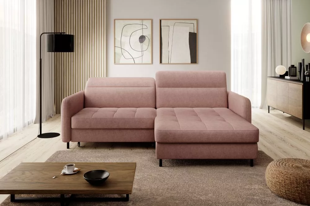 Dīvāns Gomsi Premium Standard · Rozā · 165 × 228 × 92 cm