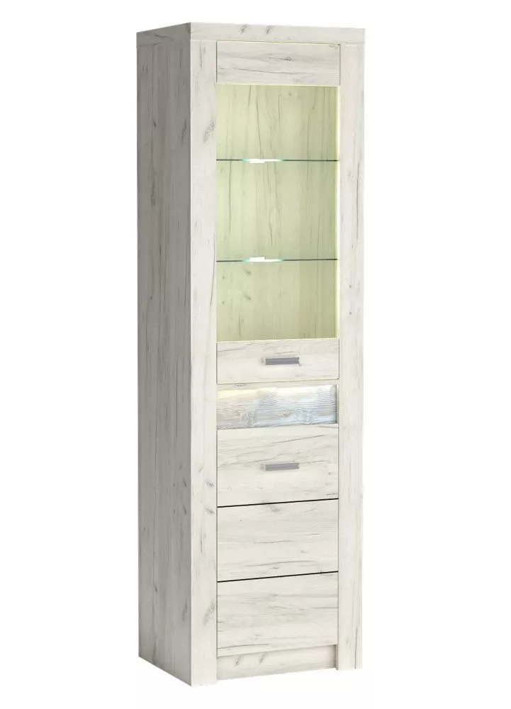 Sekcija Indianapolis I4 ar LED · Ozols craft balts · 56 × 42 × 192 cm