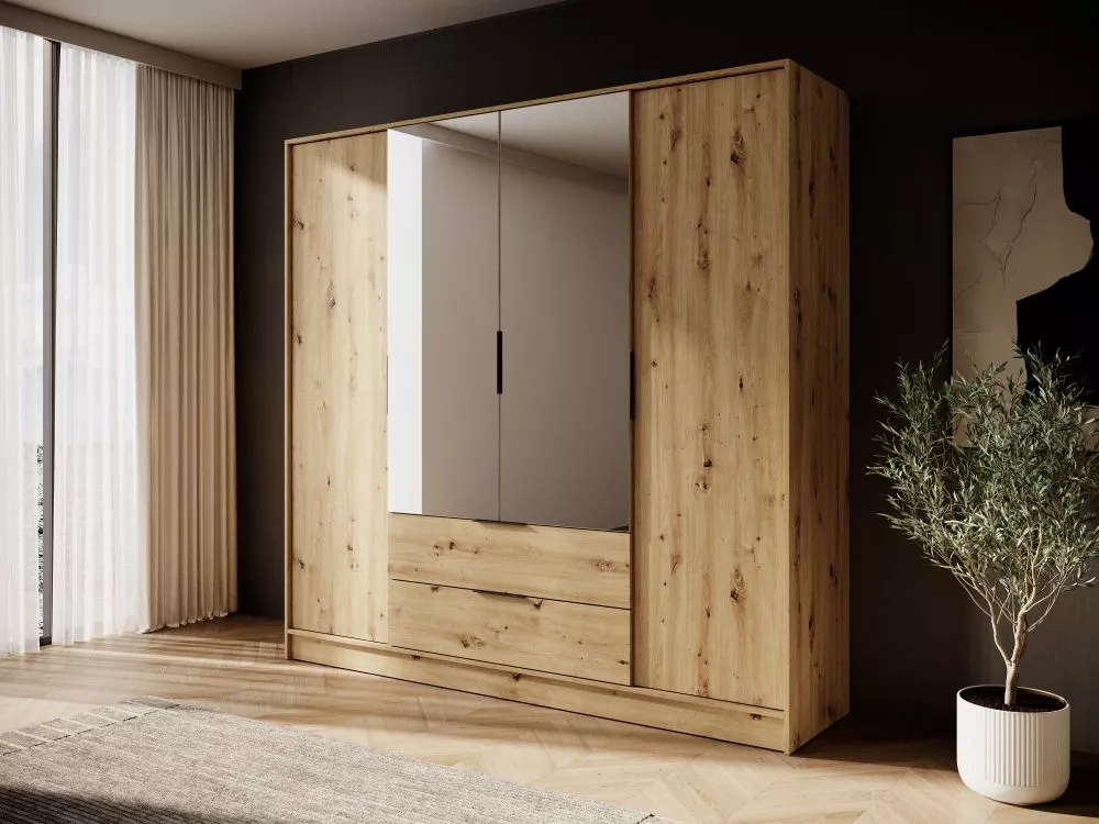 Skapis Kelly 4DL · Ozols artisan · 206 × 51 × 200 cm