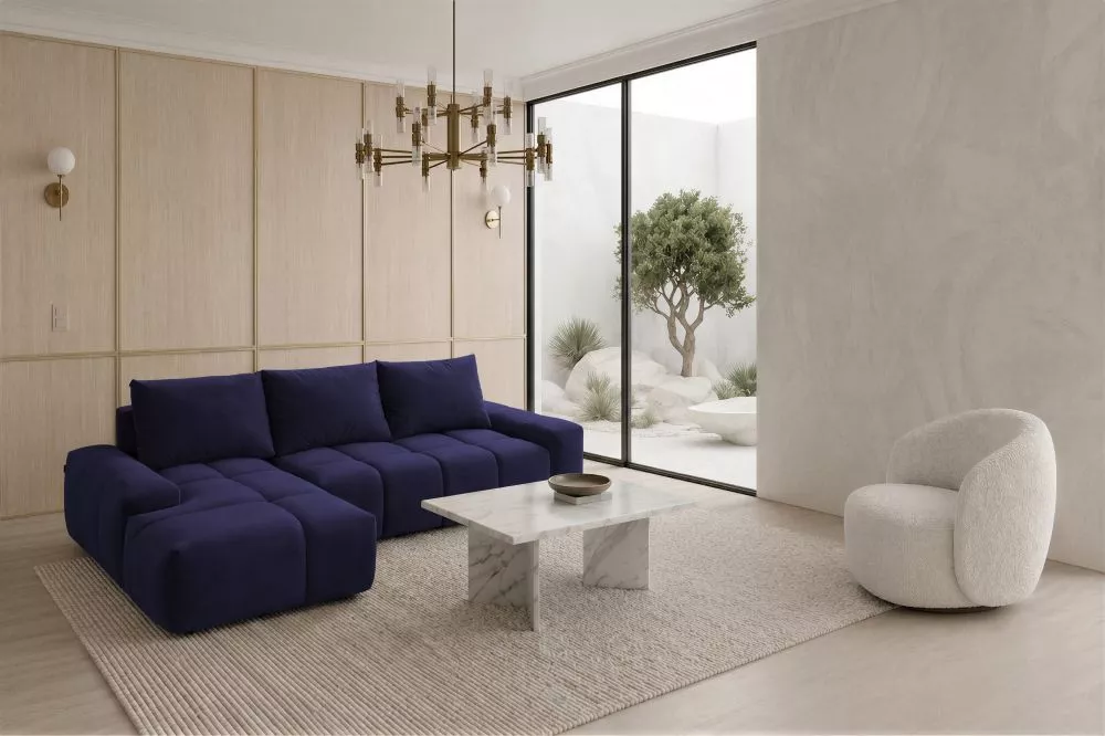 Dīvāns Marcelo 1 Standard · Zils · 151 × 257 × 83 cm
