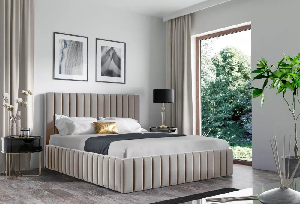 Gulta PK24 ar stelāžu Guļamvietas platums: 90 cm, Guļamvietas garums: 200 cm, stelāžas tips: metāla, · Krēma · 108 × 222