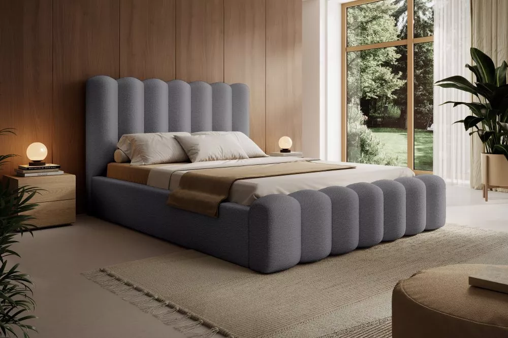 Gulta Amore Standard ar stelāžu Guļamvietas platums: 160 cm, Guļamvietas garums: 200 cm, stelāžas tips: koka, · Tumši pe