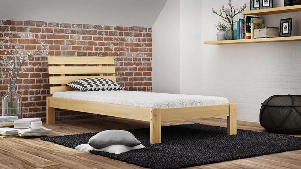 Gulta Klara ar stelāžu Guļamvietas platums: 90 cm, Guļamvietas garums: 200 cm, · Priede · 100 × 208 × 83 cm