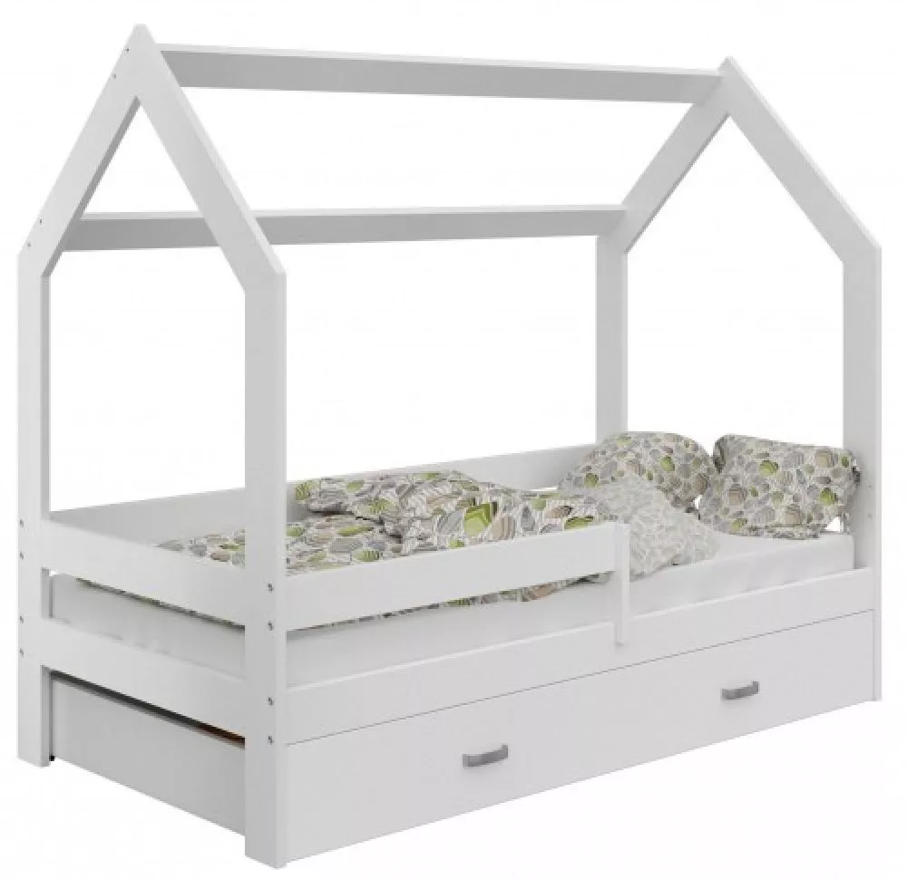 Bērnu gulta Domek D3 ar stelāžu Guļamvietas platums: 80 cm, Guļamvietas garums: 160 cm, · 87 × 164 × 144 cm